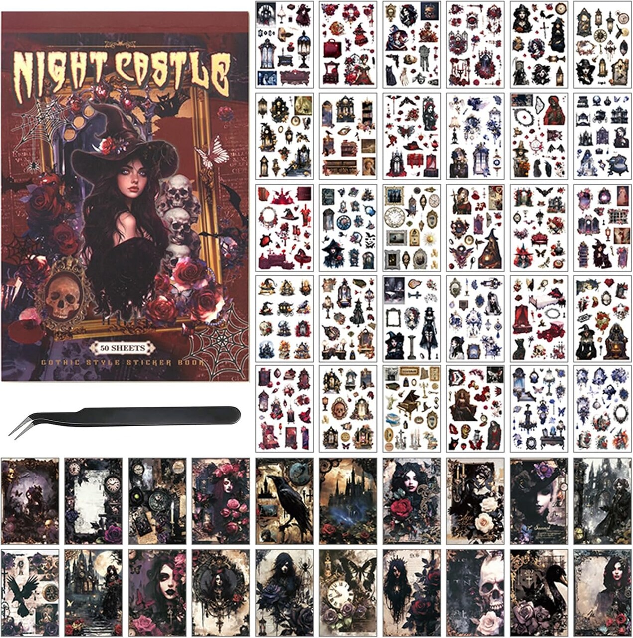 453 PCS Washi Vintage Scrapbook Stickers with 20 Sheets Scrapbook Papers